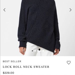 All Saints Lock Roll Neck Sweater Alabaster White